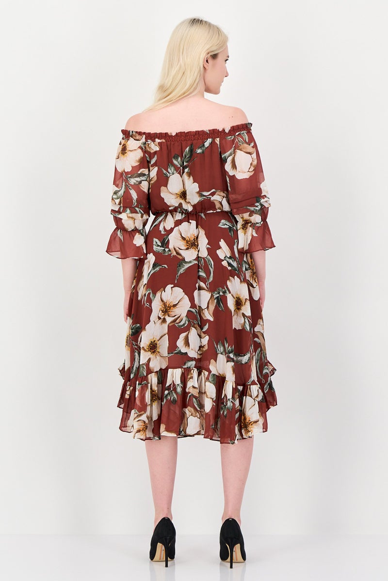 VERO MODA Women Floral Midi Dress, Multicolor - Image 4